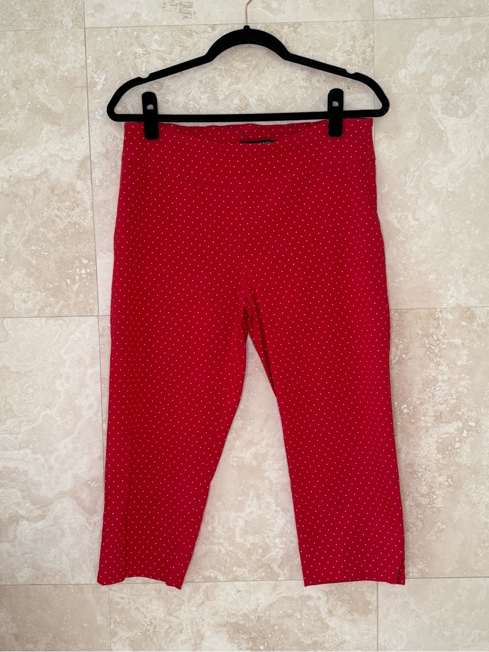 Zac & Rachel Red White Polka Dot Pull-On Ankle Pants Size 12